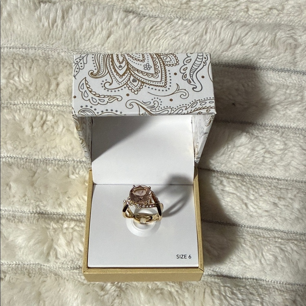 Charter Club Elegant Gold and Pink Ring